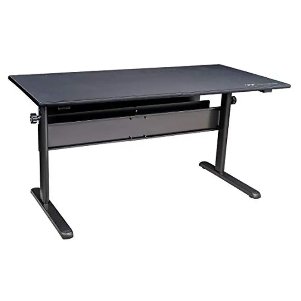 

Gaming Desk Adjustable Heights Cable Management Heavy Duty Steel Frame Full-Sized Desk Mat