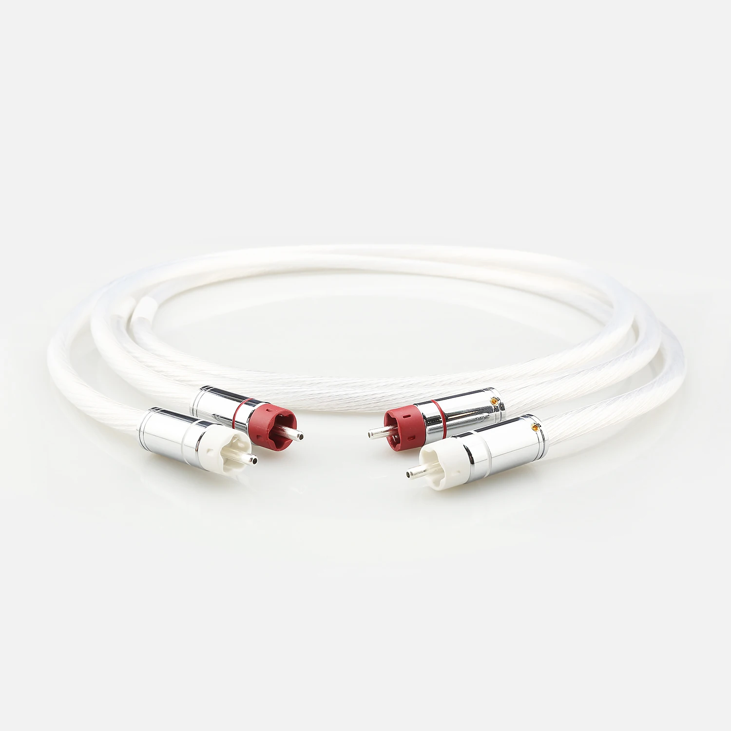 12 Core 7N OCC Silver Plated RCA to RCA Male Stereo Audio Interconnect Cable Shielded Pair for Amplifier DAC CD Phono Subwoofer