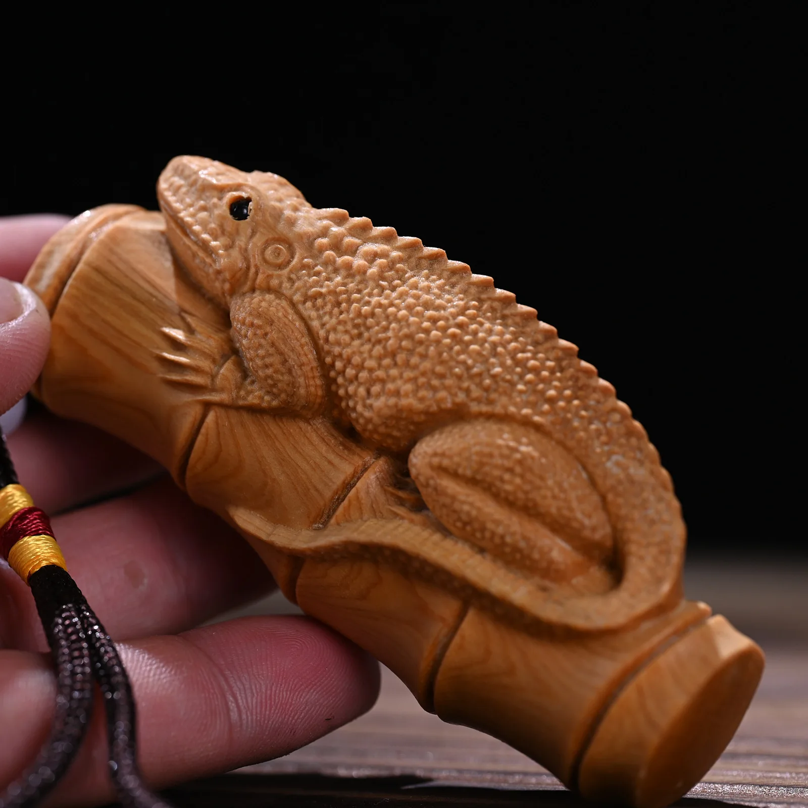 Клиф Кипарис резьба по дереву бамбуковая фигурка ящерицы орнамент деревянная статуя животного для офисного стола аксессуары домашний декор в подарок