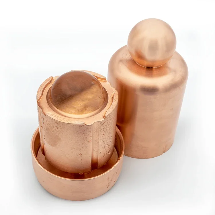 Copper Ice Ball Maker Press New Meltdown Ice Ball Press Vs Mold Best Ball Ice Press 55Mm for Custom  Whiskey