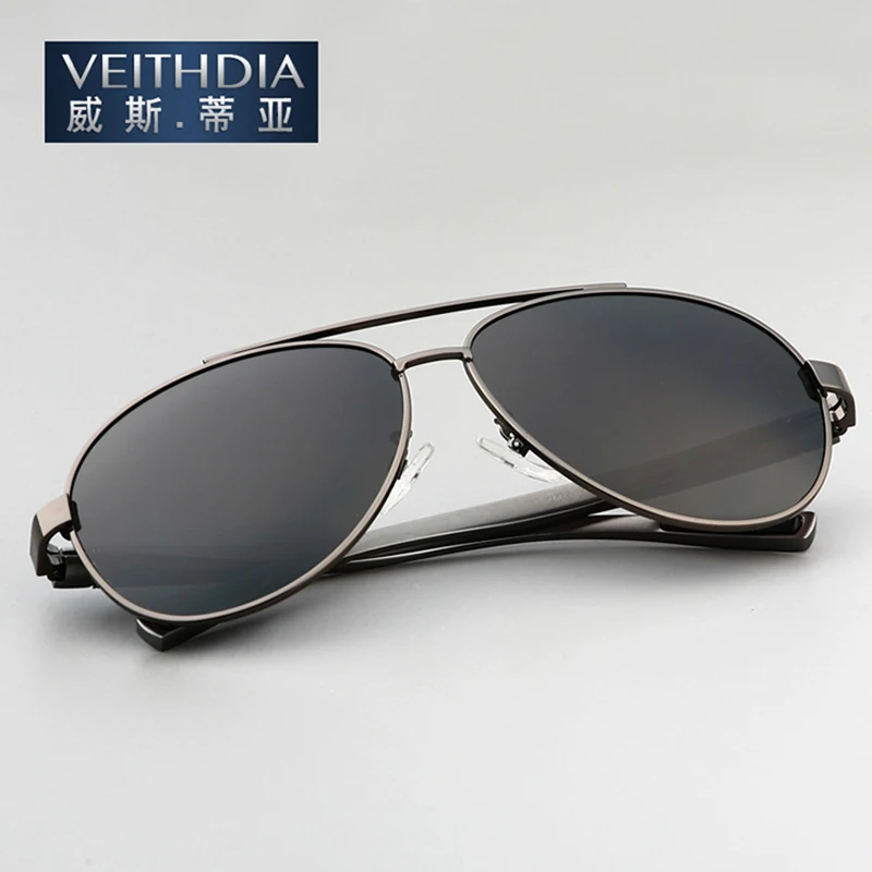 VEITHDIA العلامة التجارية الجديدة الاستقطاب النظارات الشمسية المعدنية UV400 عدسة الإطار المعدني الرياضة في الهواء الطلق القيادة نظارات واقية للذكور FH2605