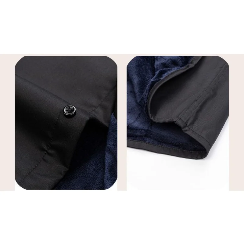 Winter Long Sleeve Men's Tab Collar Clergy Shirt Velvet Warm Wear Priest Costume Black Tops Church Preacher Clerical Clothes view 4