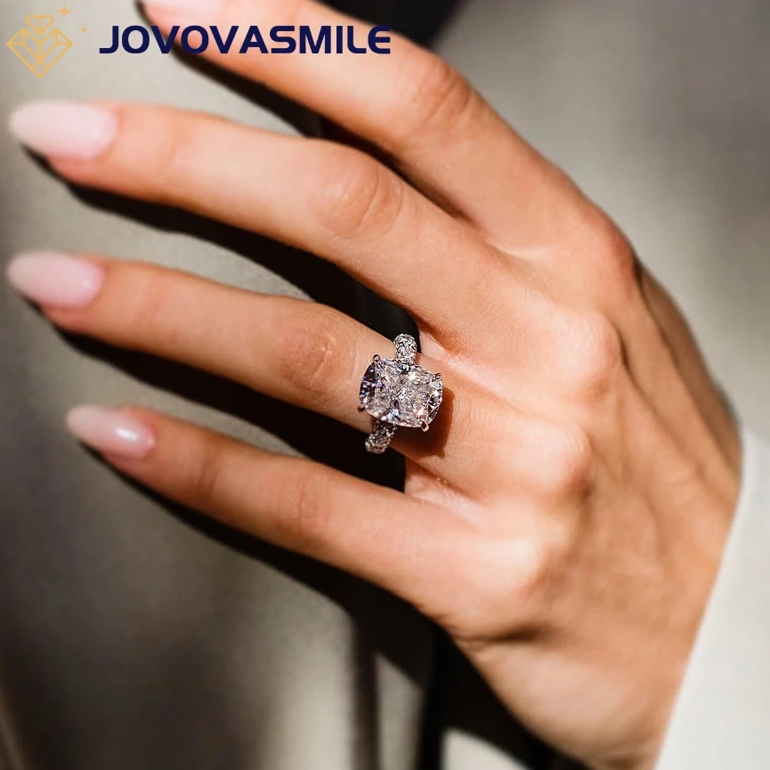 

JOVOVASMILE 8 Carat Moissanite Woman 12.75x9.75mm Crushed Ice Cushion Cut D Color 18k Yellow Gold Fine Jewelry GRA Certificate