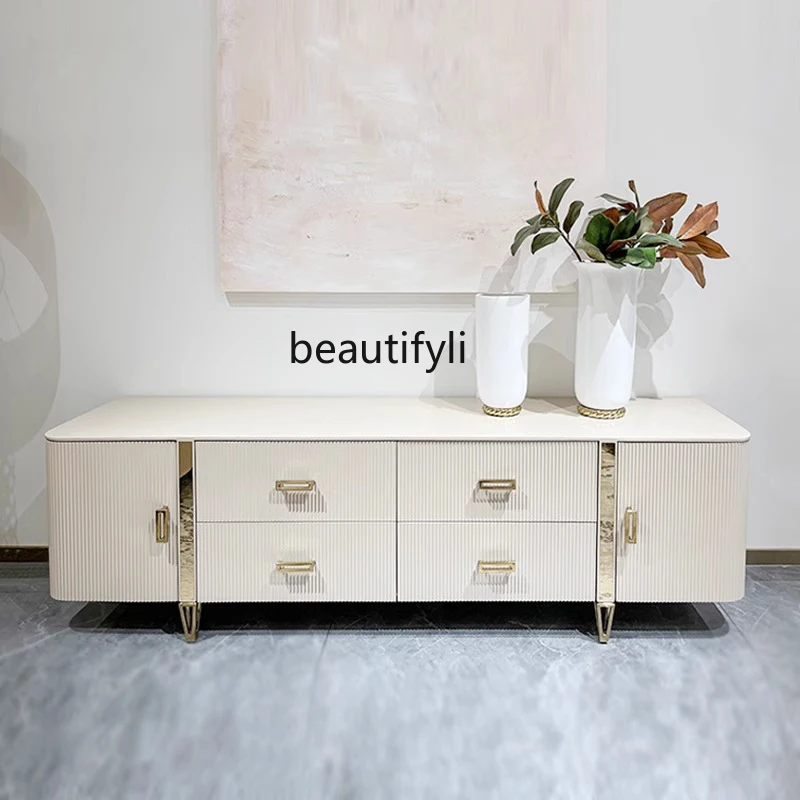 

American light luxury TV cabinet, living room integrated cabinet, high-end coffee table combination storage side cabinet