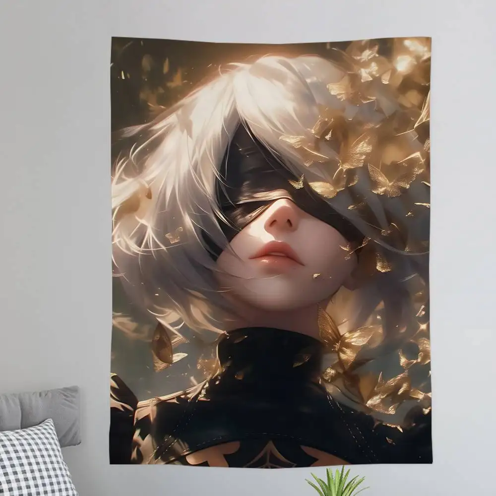 

Classic Game N-Nie YoRHa 2B Beautiful Girl Hanging Bohemian Tapestry Bohemian Wall Tapestries Mandala Cheap Hippie Wall Hanging