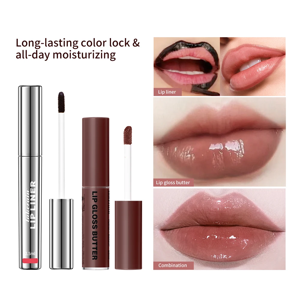 4Colors Butter Non-stick Cup Lip Gloss Set Moisturizing Mirror Jelly Lip Gloss Long Lasting Color Lip Glaze Dye Korea Cosmetics