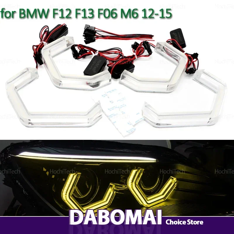 

Лимонно-желтый цвет Crystal M4 Iconic Style LED Crystal Angel Eye Kit Eyes Kits для BMW 6 серии F12 F13 F06 M6 640i 650i 2012-15