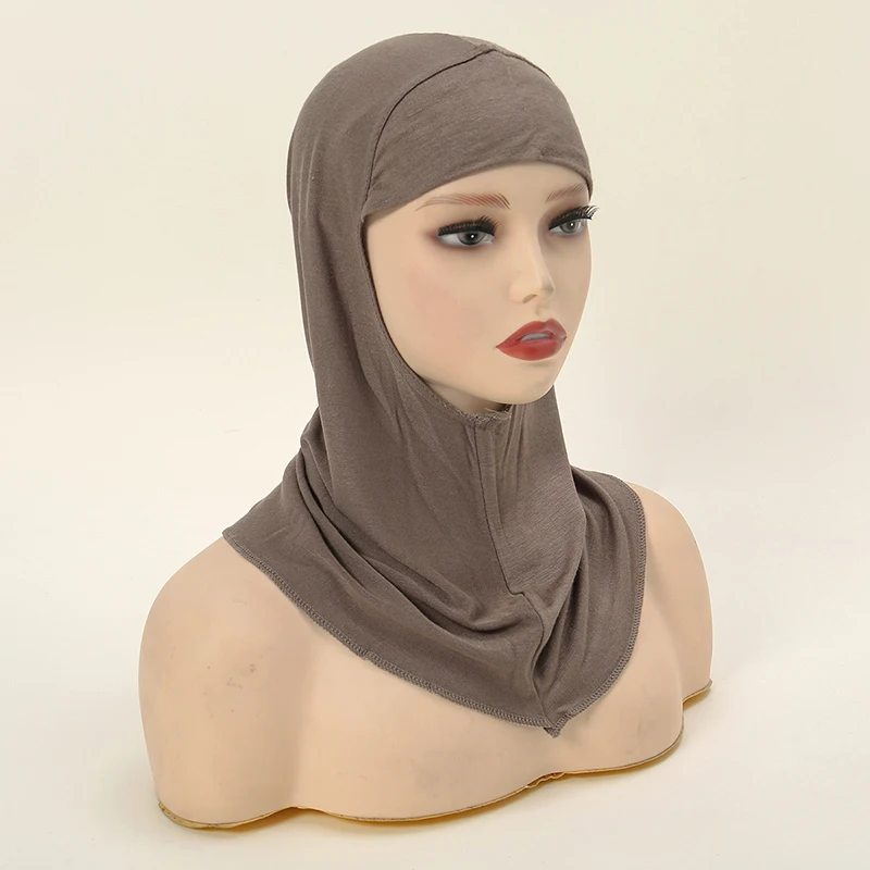 Ramadan Jersey Instant Hijabs for Woman Islam Muslim Cotton Head Scarf Neck Cover Headwraps Khimar Pinless Inner Hijabs Scarves