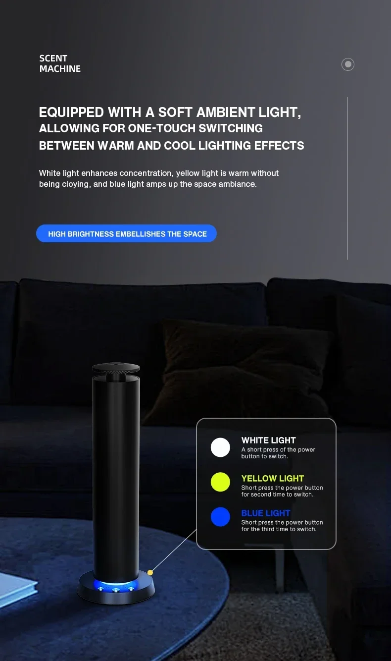 

NAMSTE Metal Material Air Flavoring 120ML Essential Oil Capacity Column Machine Home Fragrance Perfume Bluetooth Aroma Diffuser