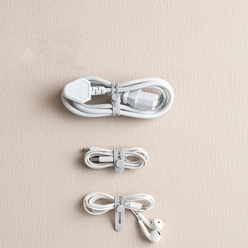 10 قطعة منظم كابلات السيليكون الإبداعي كابل بيانات سماعة الرأس كابل تخزين كابل شحن فرز حزام اللفاف متعدد الوظائف