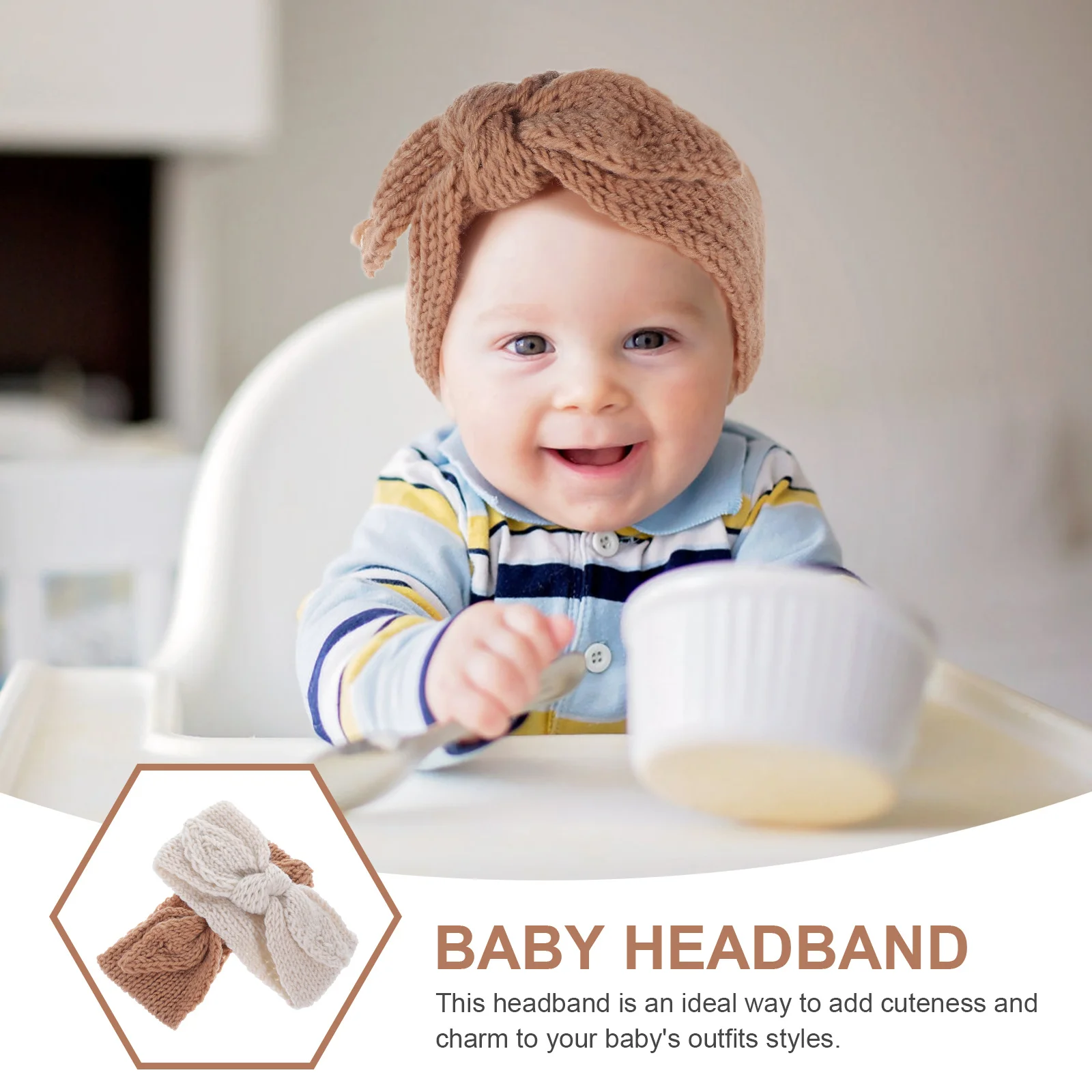 

2Pcs Baby Headbands Bow Knitted Toddler Headbands Baby Girl Party Headband Cute Hair Accessory for Babies Bow Headband