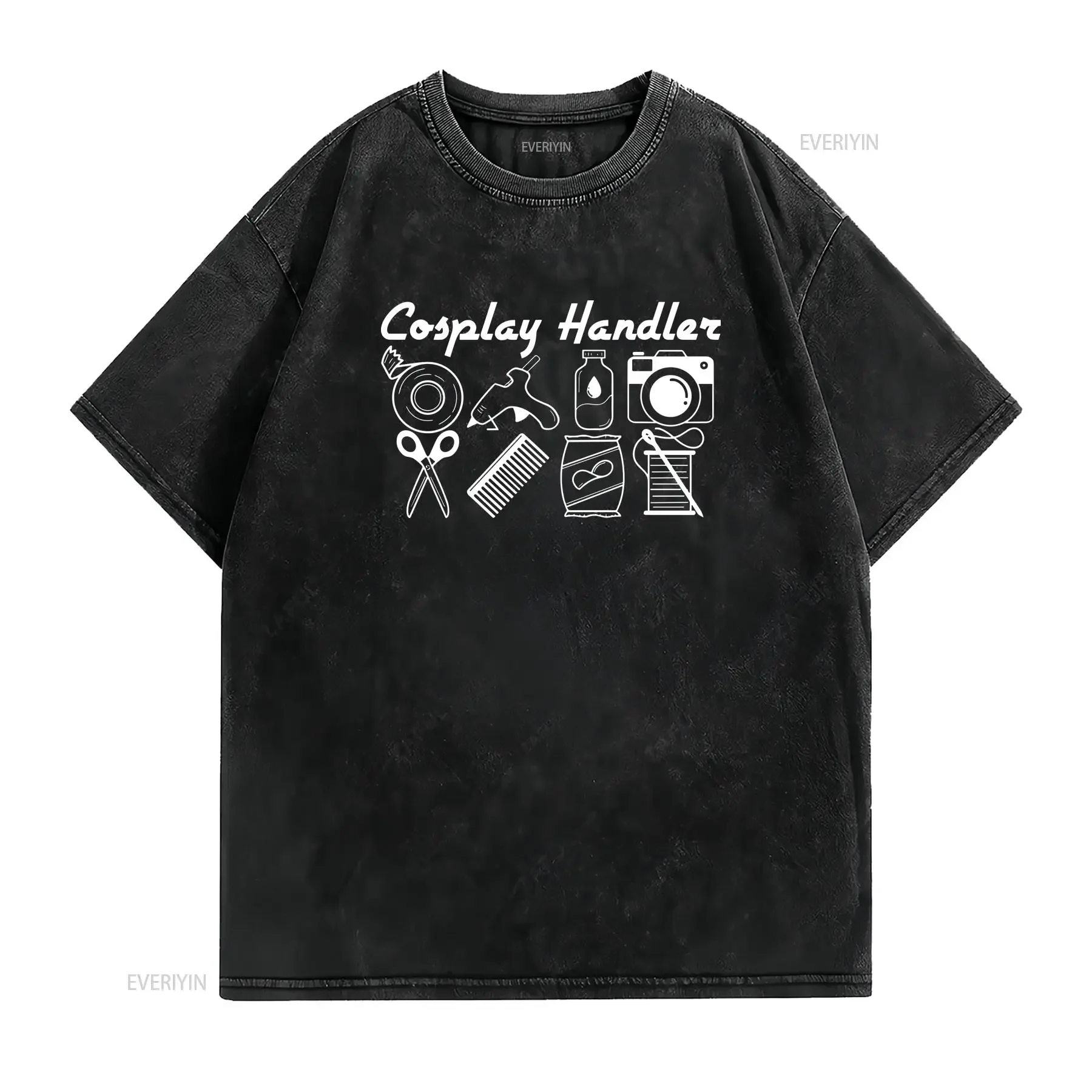 Cosplay Handler Convention t shirt with White Text Helping Hand Funny Con Helper Designation vintage Washed