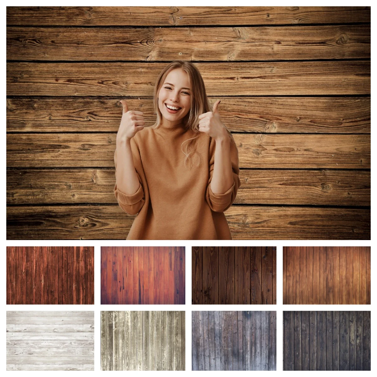 Brown Wooden Board Backdrop for Photography Rustic Wood Baby Shower Kids Birthday Bride Adults Wedding Party Photo Backgrounds
