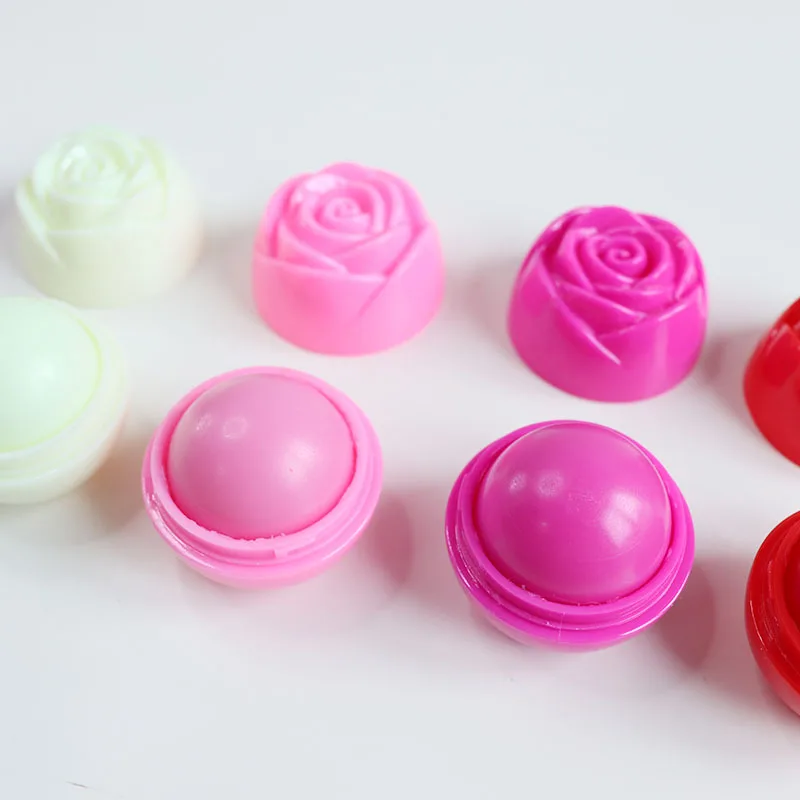 Wholesale 24pcs Rose Kawaii Lip Balm Set Natural Plant Moisturizing Smoth Lip Balm Lips Care Girl Kids Gifts