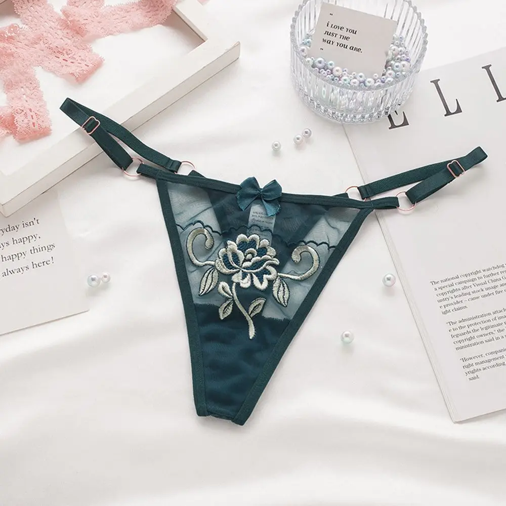 

Soild Color Cotton Crotch Intimates Girls Low waist Lace Bow Panties Ladies Bandage Thongs Women T-back Seamless Briefs
