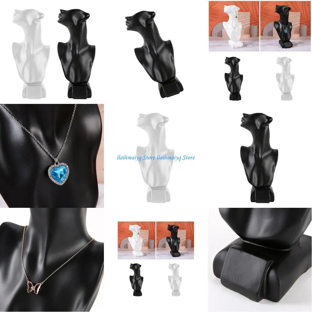 

573B Jewelry Display Bust with Elegant Designs for Countertop Necklace Showcase