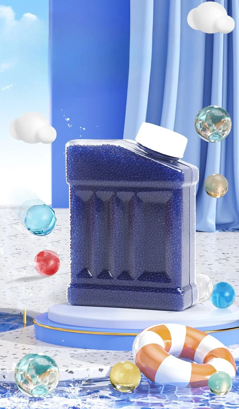 AJBalline di cristallo colorate Piccola bottiglia quadrata Proiettile di cristallo 7-8MM Perlina assorbente Caricamento di perline a bolle