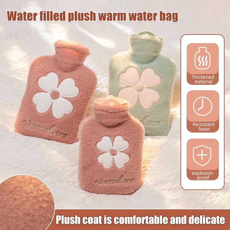 

Mini Hot Water Bottle Winter Portable Hand Warmer Explosion-Proof And Heat-Resistant Removable And Washable PVC Thickening 1PCS