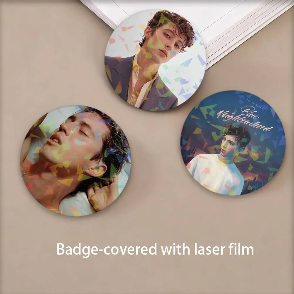 Singer T-Troye Sivan Laser Button Pins Backpack Clothing Decor Brooch Fiction Badge Jewelry Gifts
