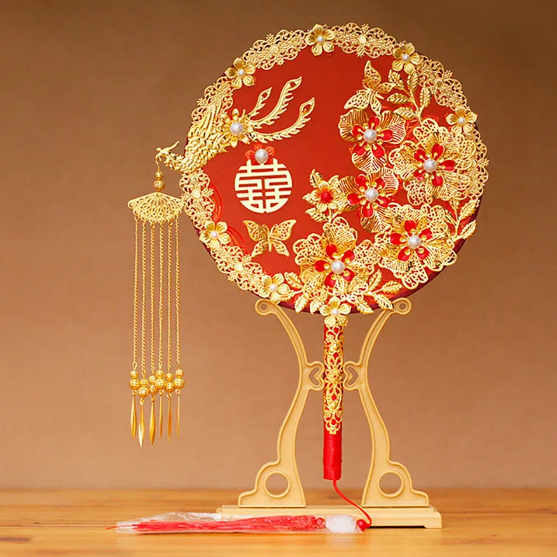 Chinese Wedding Decorative Group Fan, Handmade DIY Wedding Fan Kit, Bride Photography Ornaments, DIY