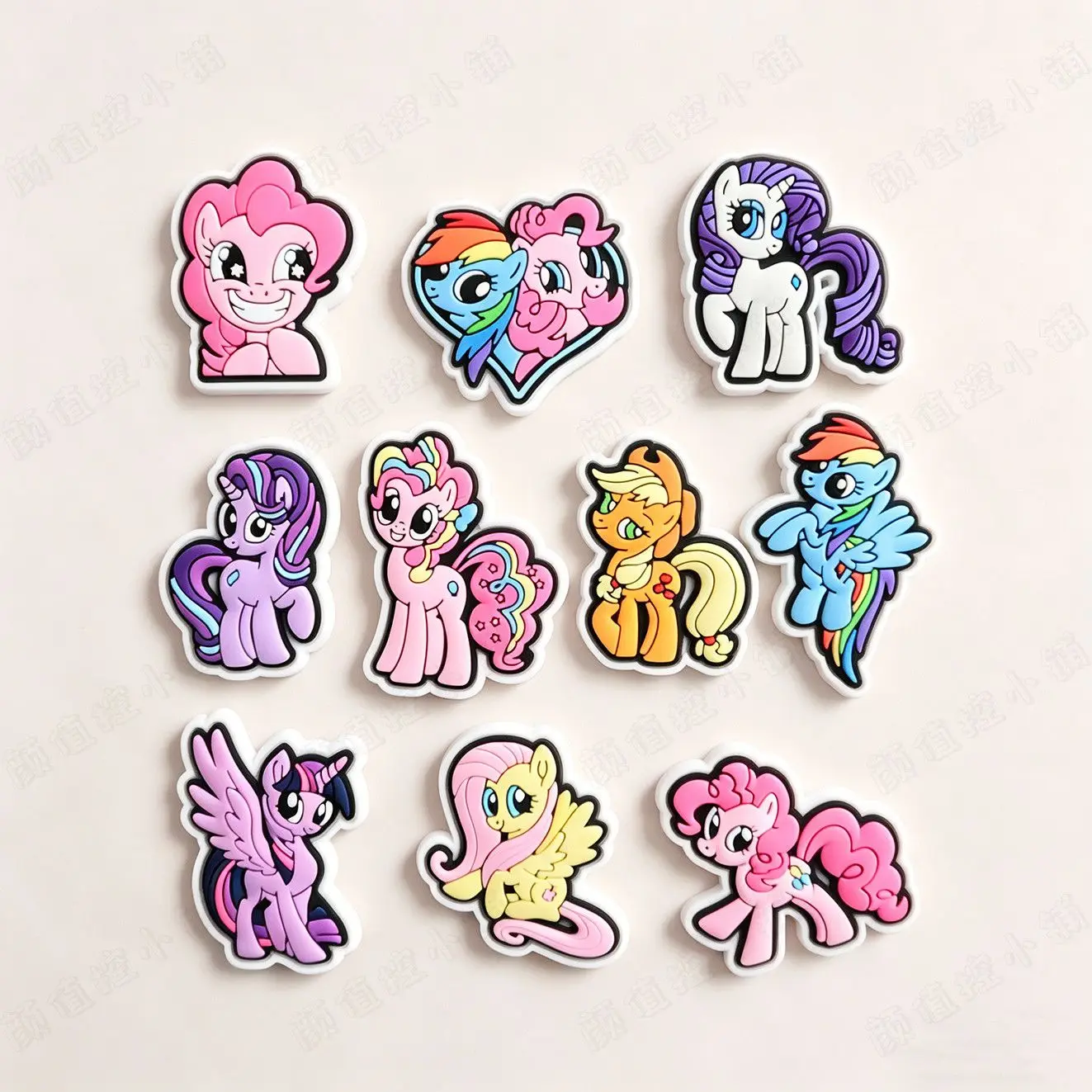 5-10pcs My Little Pony Shoe Charms Cute Student Cartoon Decorative Buckles Removable Crocs DIY Accessories view 2