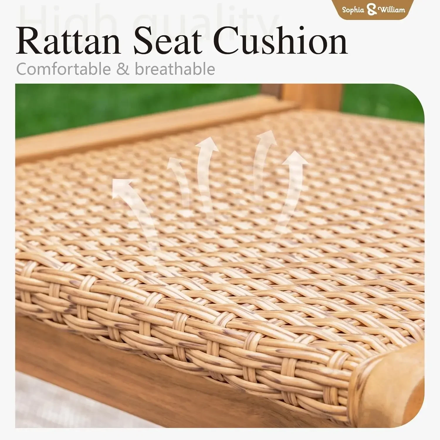 Outdoor Dining Set, Patio Furniture Set with Table and Chairs Set Wooden, Rattan Furniture Set of 8 Chairs and 1 Acacia Wood Rec