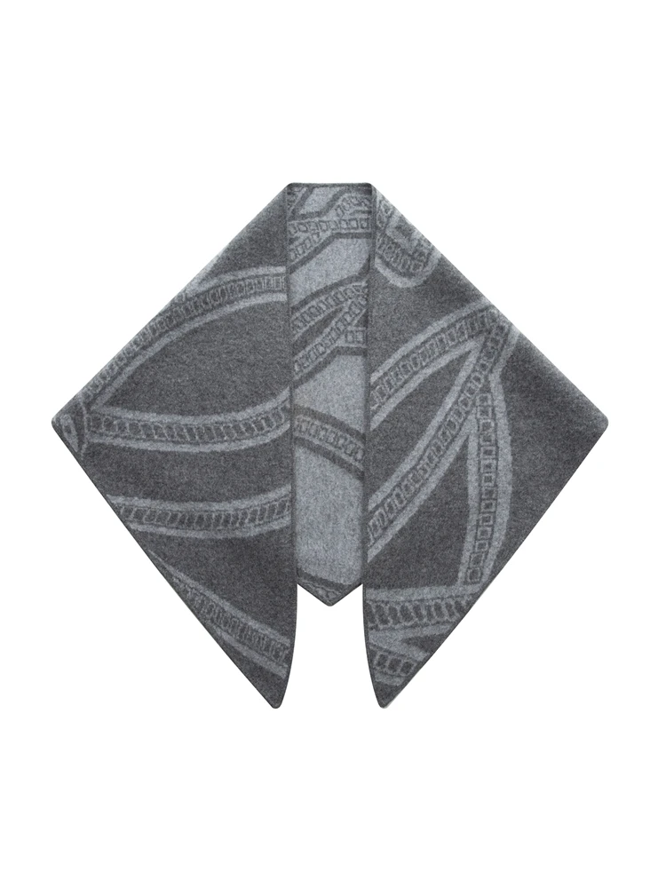 

Women's Autumn Winter Cashmere Sweater Shawl Scarf Color-blocking Cardigan 100% Cashmere Knitwear Triangular Fashion Scarf Tops
