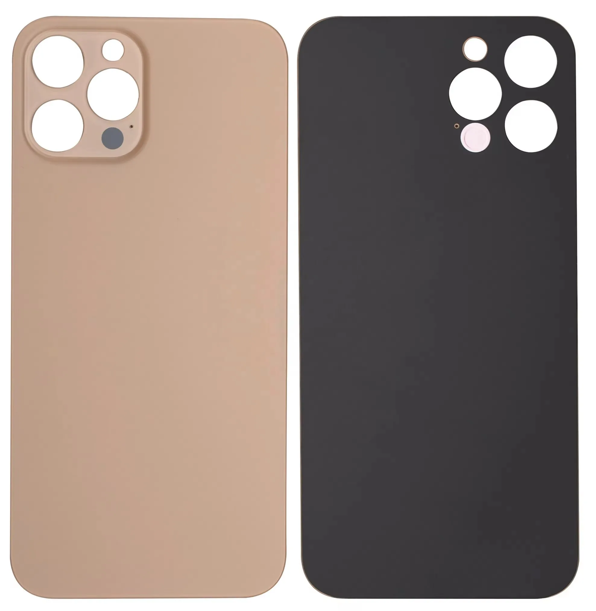 Back Glass+3M glue For IPhone12 Pro-12 Pro Max Back Cover Glass Fast Replacement Housing Battery Cover Big Hole Rear Glass