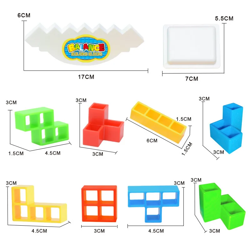 16-48Pcs Children's Building Block Toy Interactive Games Swing Russian Building Blocks Stack Kid Desktop Puzzle Assembly Toy