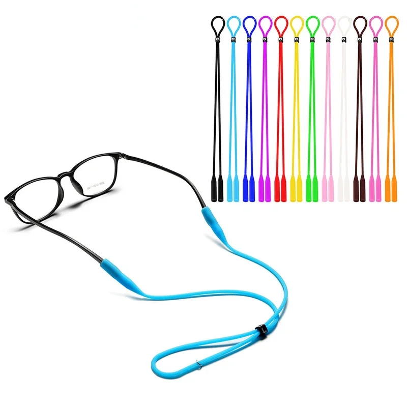 1 PC Adjustable Elastic Silicone Eyeglasses Straps Sunglasses Chain Sports Anti-Slip String Glasses Ropes Band Cord Holder