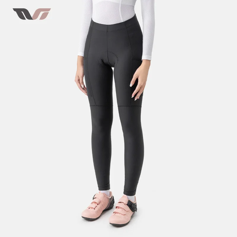 ROCKBROS TVI Women's Cycling Pants Road MTB Bike Trousers Female Windproof Fleece Bicycle Pants Padded Tights Autumn Winter