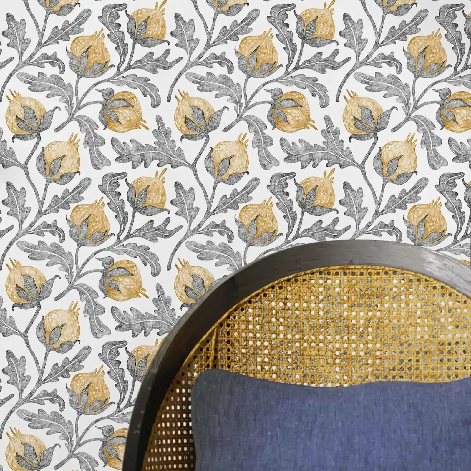 Gelbe Blumentapete zum Abziehe – Herbal Wallpaper Bewertung und Preis