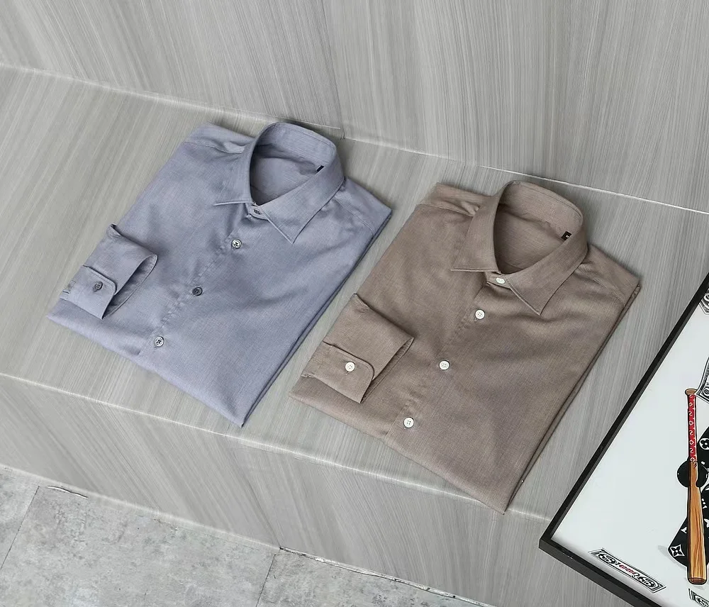 

2025 DIKU JING The Latest Men's Tencel Cotton And Linen Business Essential Long-sleeved Shirts In Spring And Summer, Imported Te