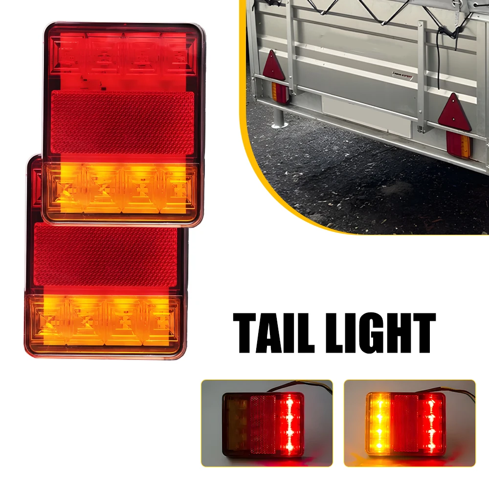 

2Pcs 120mm 150mm Car LED Tail Lights Amber Red For Driving Brake Turn Signal Lamp Truck UTE Buses Vans Stop Light 12-24V