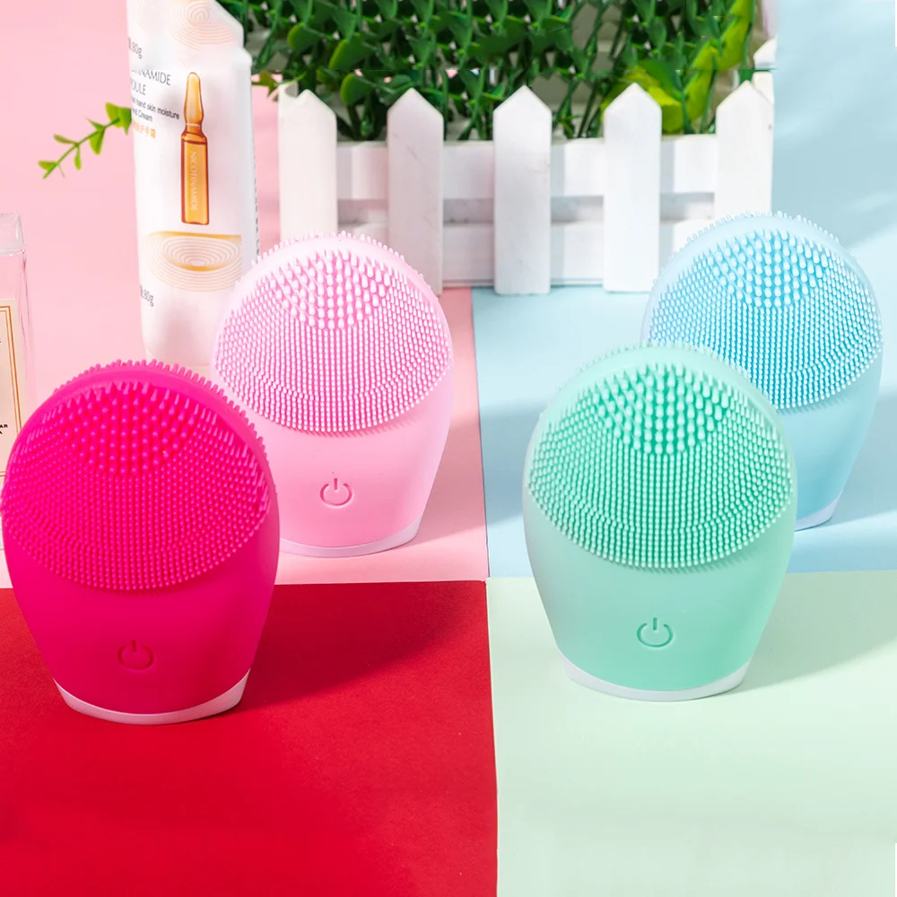 Electric Facial Cleanser Silicone Cleansing Brush Face Pore Deep Blackhead Washing Makeup Remover Foaming Brush Sonic Massager