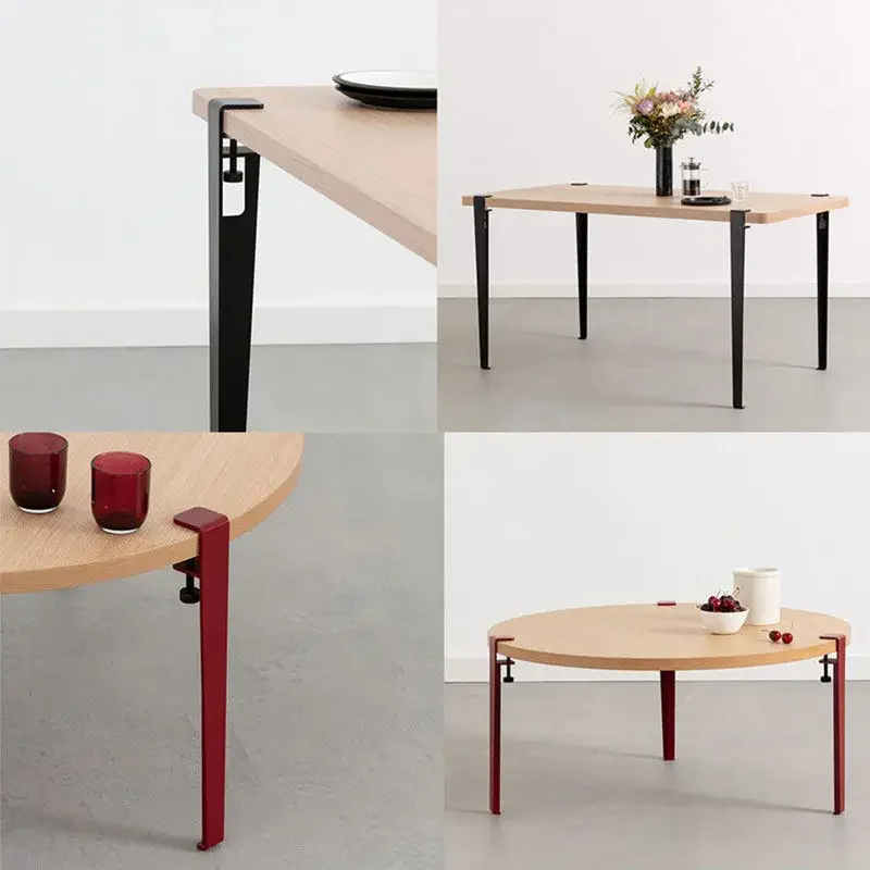 DIY Universal Creative Punch-Free Dining F Clip Leg Bracket Metal Wrought Iron Desk