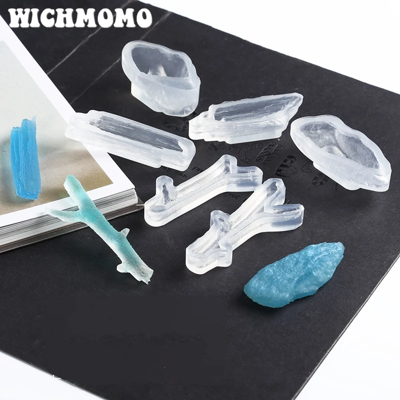 

New 1PCS Stone Branch Craft DIY Transparent UV Resin Liquid Silicone Combination Molds for DIY Making Finding Accessories