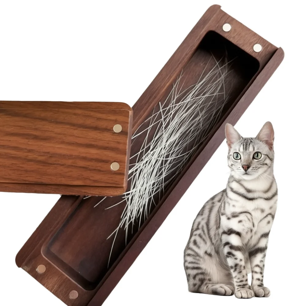 

Wooden Pet Hair Keepsake Box Creative Handcrafted Pet Memorial Container Eco-Friendly Magnetic Pet Tooth Collection Box