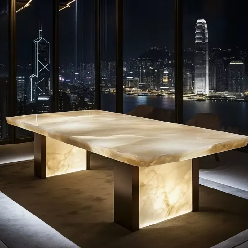 Customized Real Marble Dining Table Modern Natural Stone Home Furniture Dining Room Office Hotel