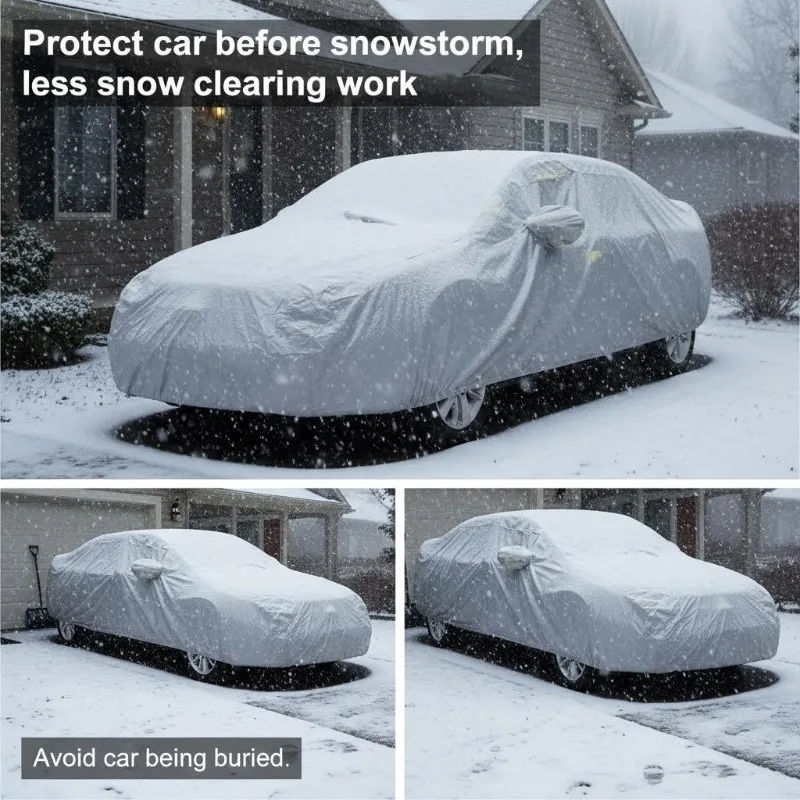1-Piece Full Car Cover Suitable for All Seasons, Provides Uv Protection and Resists Dust, Snow, Rain, and Sun, Suitable for All Mitsubishi Models, Including Sedans, Suvs, Pickups, and Convertibles.