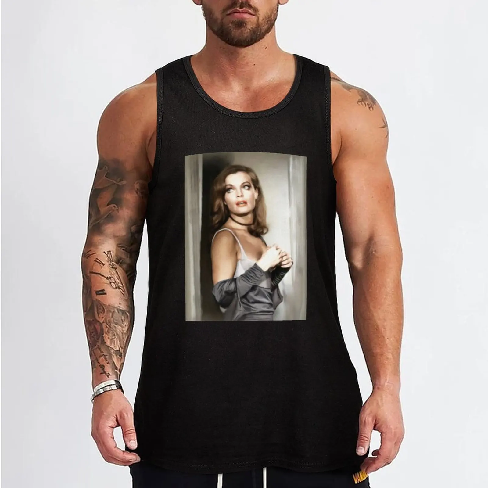 Romy Schneider, Actress Tank Top bodybuilding men sleeveless shirt man gym gym for men Gym wear