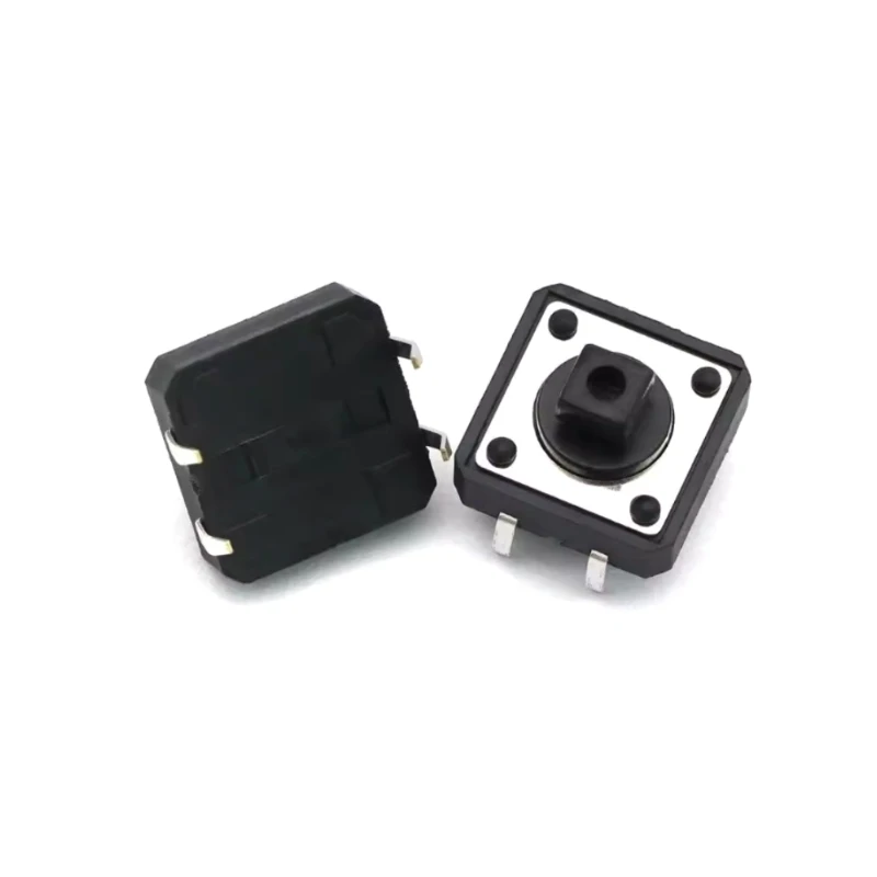 50PCS 12x12x7.3 mm Tactile Switches Square Push Button Tact Switch 12*12*7.3 mm Micro switch B3F-4055 12*12*7.3mm Black Yellow