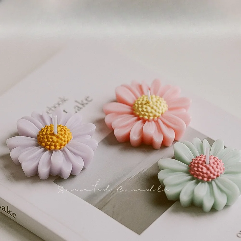Handmade Daisy Candle Scented Candle Aromatherapy Soy Wax Candle Wedding Birthday Candles Party Home Decoration Photo Props