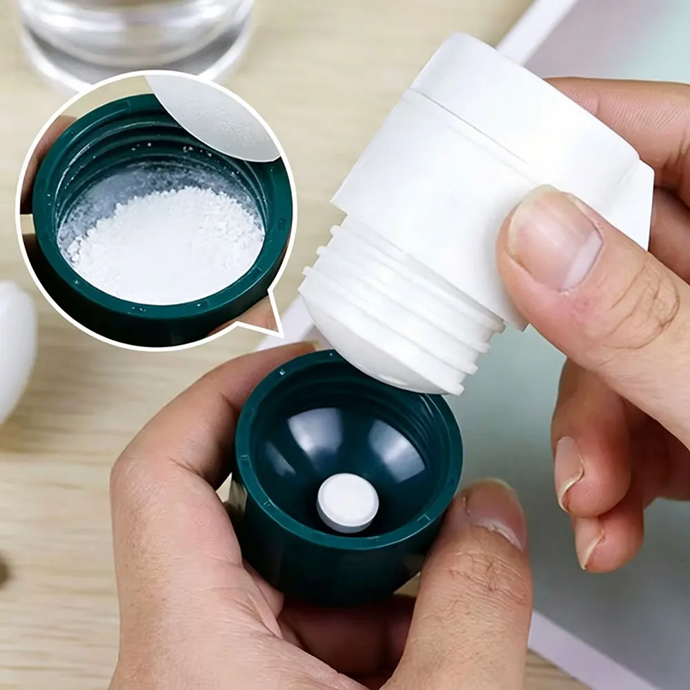 4-in-1 Portable Pill Case Medicine Splitter Powder Grinder Pill Cutter Storage Box Drug Container Pastillero