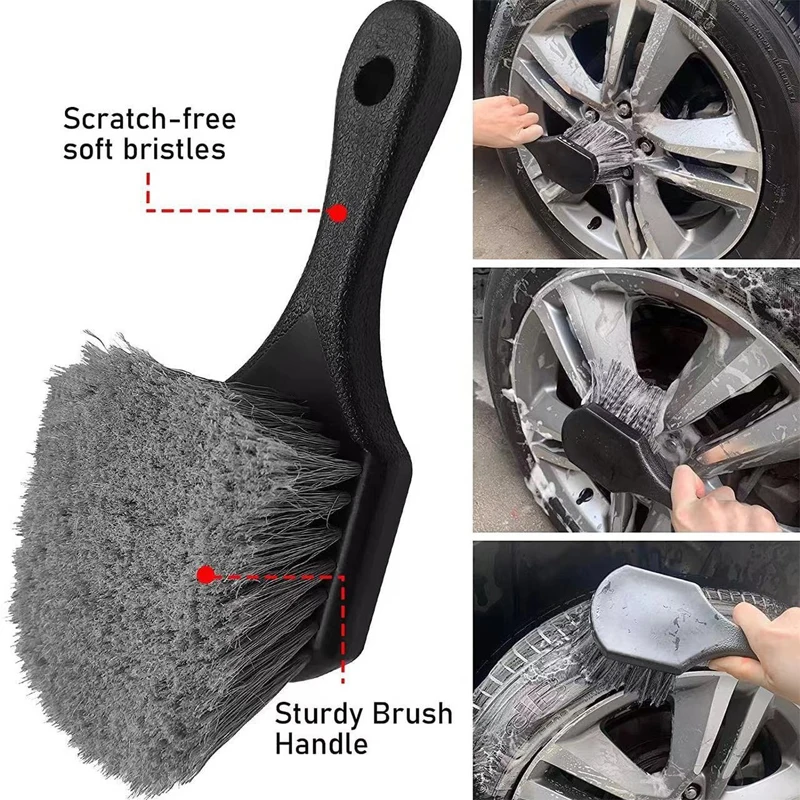 Car Tire Wheel Rim Cleaning Brush Detailing Brushes Wash Towel Kit Universal Wheel Tire Cleaning Accessories