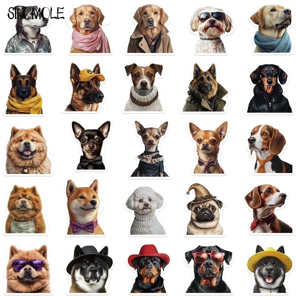 10/30/50PCS Funny Animals Pet Dog PVC Stickers Aesthetic Art DIY Decoration Toy Kid Travel Luggage Decal Graffiti Sticker Pack