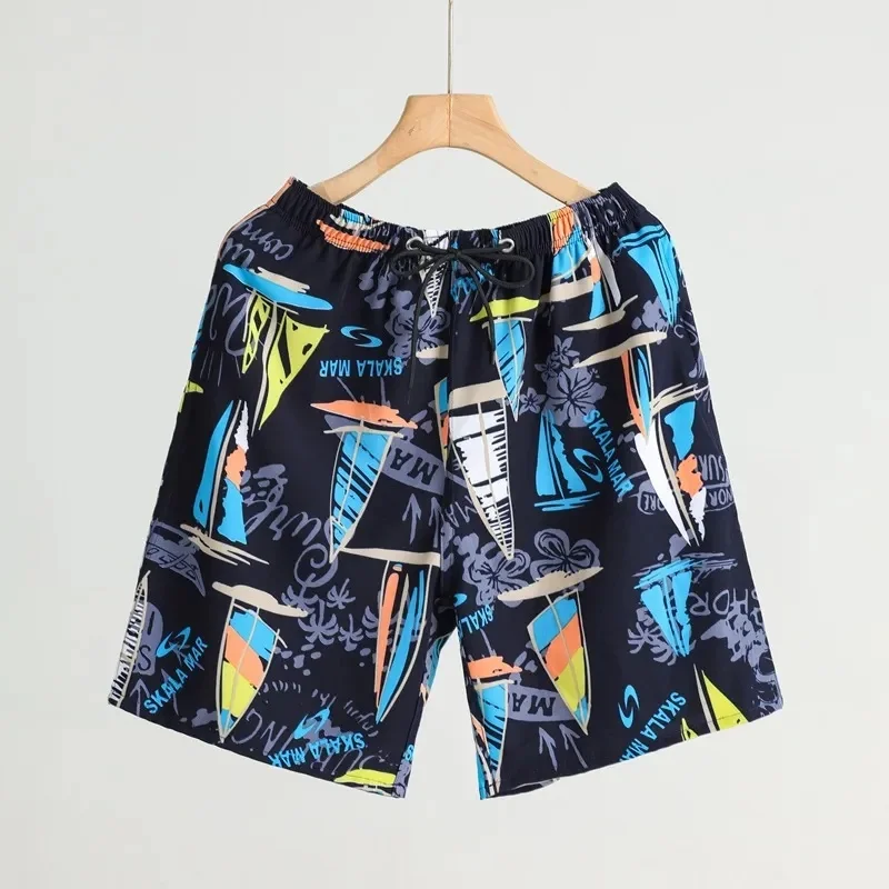 

3D Printed Ethnic Elephant Short Pants For Men Letter Graffiti Print Board Shorts Summer Beach Casual Loose Sports Swim Trunks