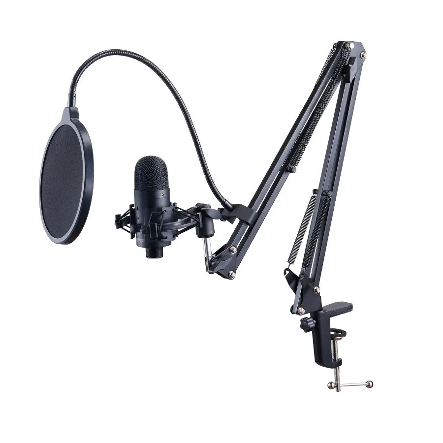 

USB Microphone 192kHz 24bit Professional Condenser Microphone Kit with Boom Arm Stand Pop Filter Shock Mount Mute Button phone