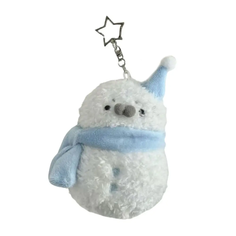 Cute Seal Snowman Plush Toys Mini with Bead Chain DIY Cartoon Bag Pendant Backpack Decor