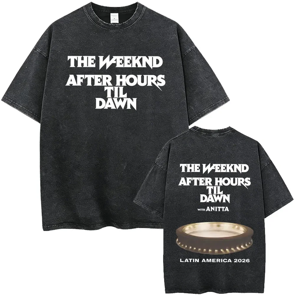 Washed Vintage Rapper The Weeknd Beauty Behind The Madness T-shirt Men Women Hip Hop Fashion Pop Music T Shirt Male Streetwear